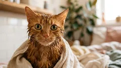 猫が入浴後に体を舐める理由――人間には清潔に見えるが、猫には脅威に感じられる